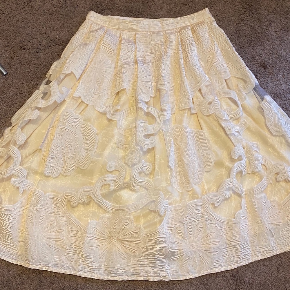 Cream floral skirt